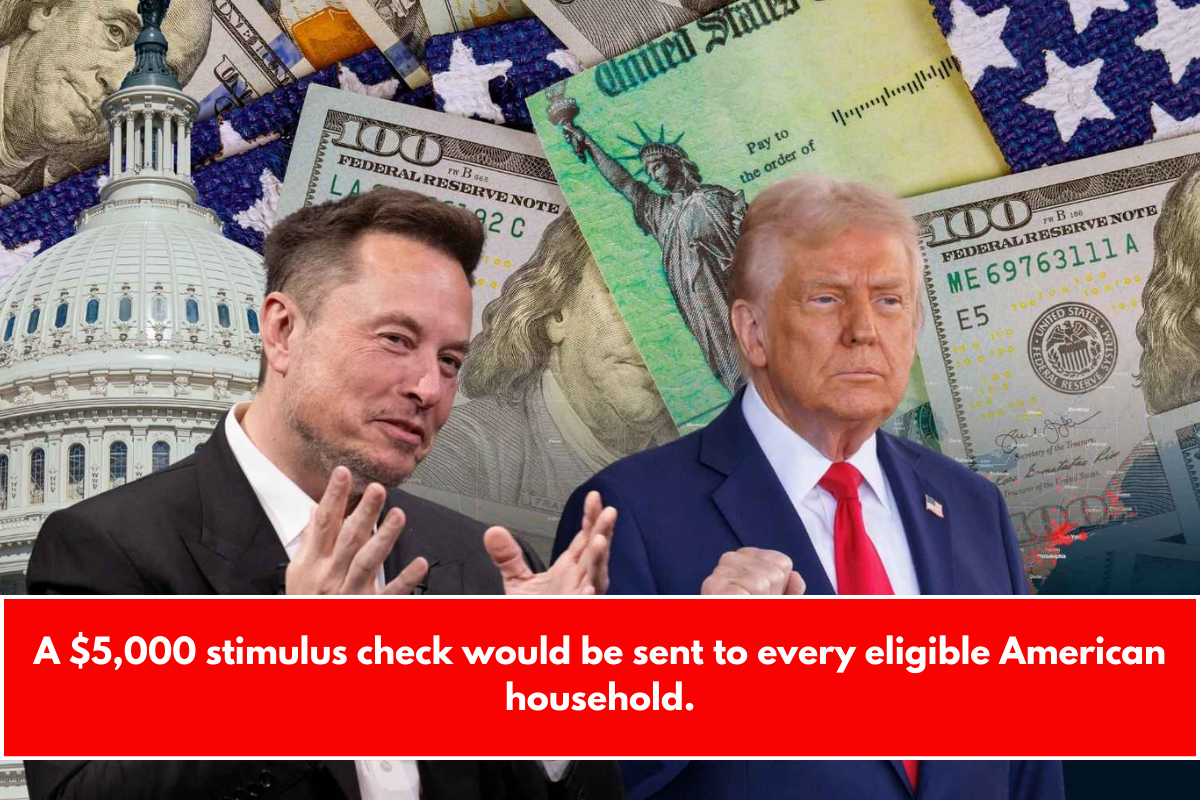 A $5,000 stimulus check would be sent to every eligible American household.