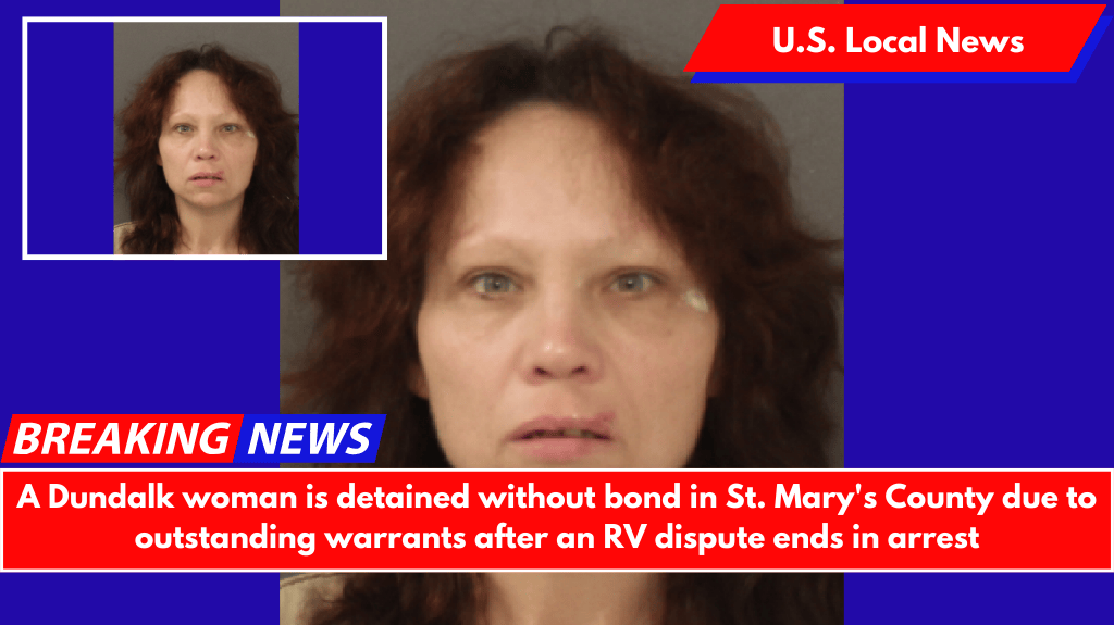 A Dundalk woman is detained without bond in St. Mary's County due to outstanding warrants after an RV dispute ends in arrest