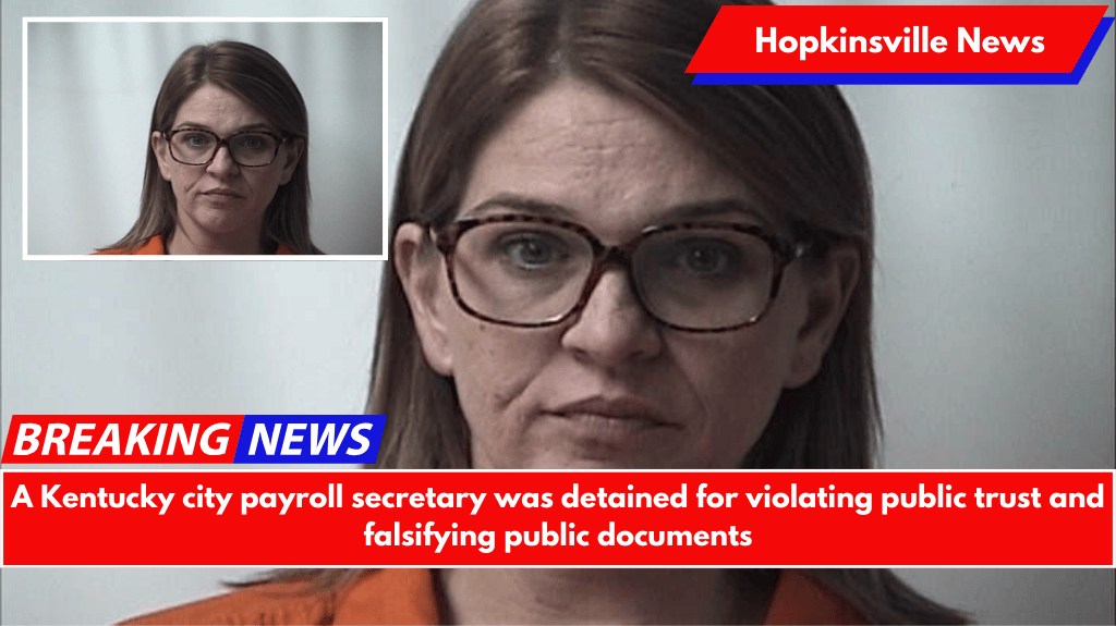 A Kentucky city payroll secretary was detained for violating public trust and falsifying public documents