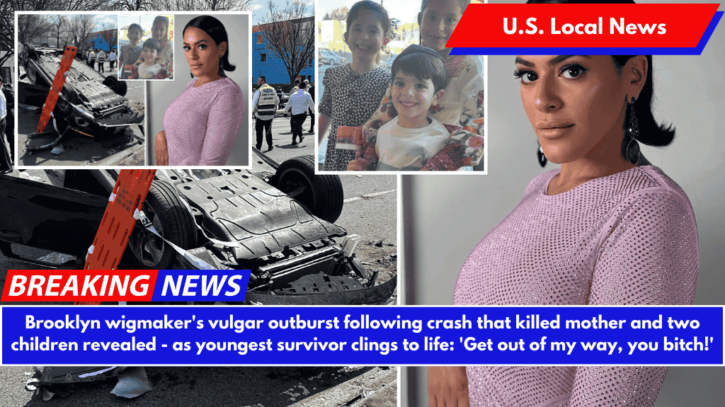 Brooklyn wigmaker's vulgar outburst following crash that killed mother and two children revealed - as youngest survivor clings to life: 'Get out of my way, you bitch!'