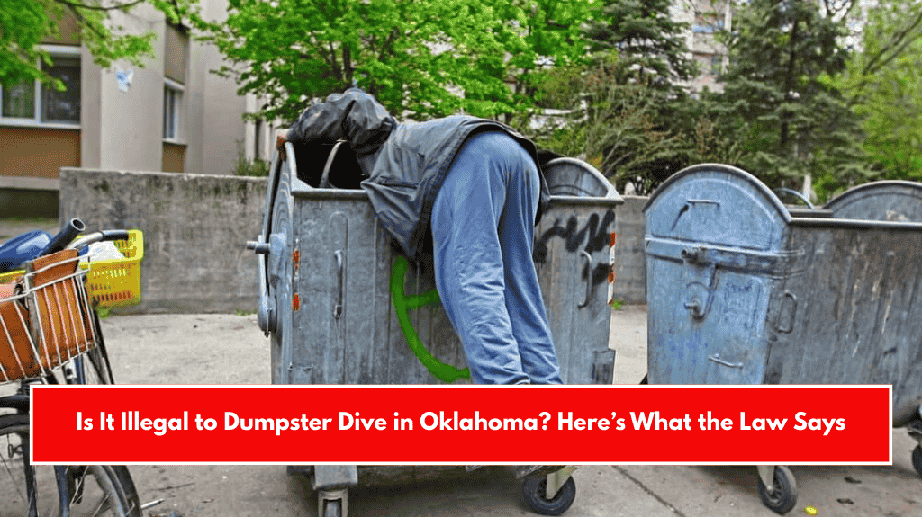https://www.madillrecord.net/news/dumpster-diving-illegal https://law.justia.com/codes/oklahoma/title-21/section-21-1761-1/ https://www.findlaw.com/injury/torts-and-personal-injuries/dumpster-diving.html https://1073popcrush.com/diving-in-dumpsters-oklahoma/ Is It Illegal to Dumpster Dive in Oklahoma Here’s What the Law Says