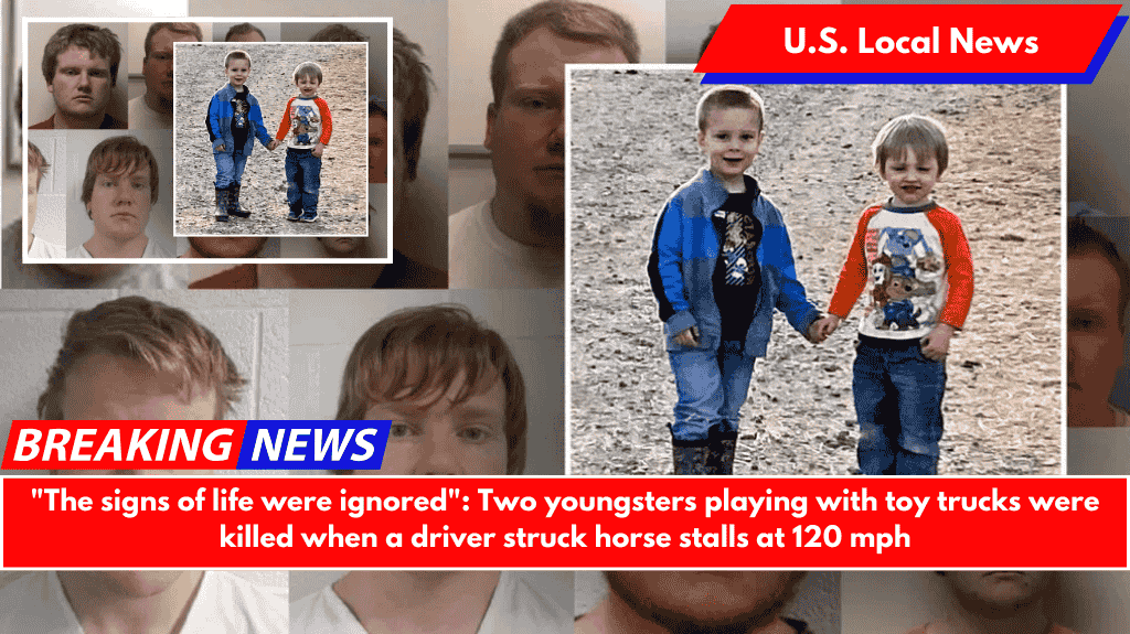 "The signs of life were ignored": Two youngsters playing with toy trucks were killed when a driver struck horse stalls at 120 mph