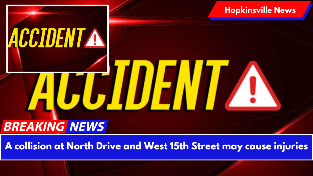 A collision at North Drive and West 15th Street may cause injuries