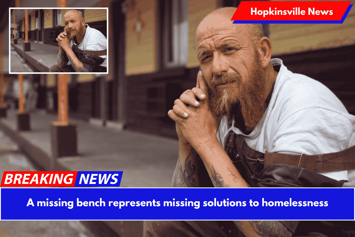 A missing bench represents missing solutions to homelessness