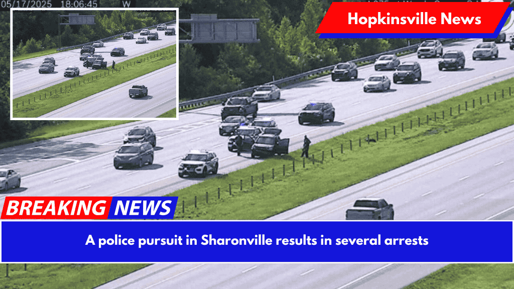 A police pursuit in Sharonville results in several arrests