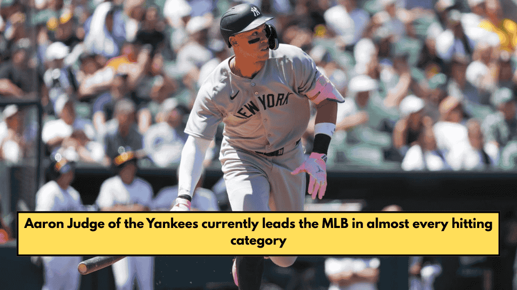 Aaron Judge of the Yankees currently leads the MLB in almost every hitting category