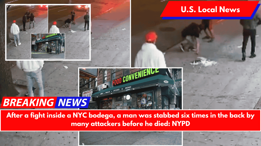 After a fight inside a NYC bodega, a man was stabbed six times in the back by many attackers before he died: NYPD