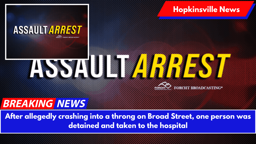 After allegedly crashing into a throng on Broad Street, one person was detained and taken to the hospital
