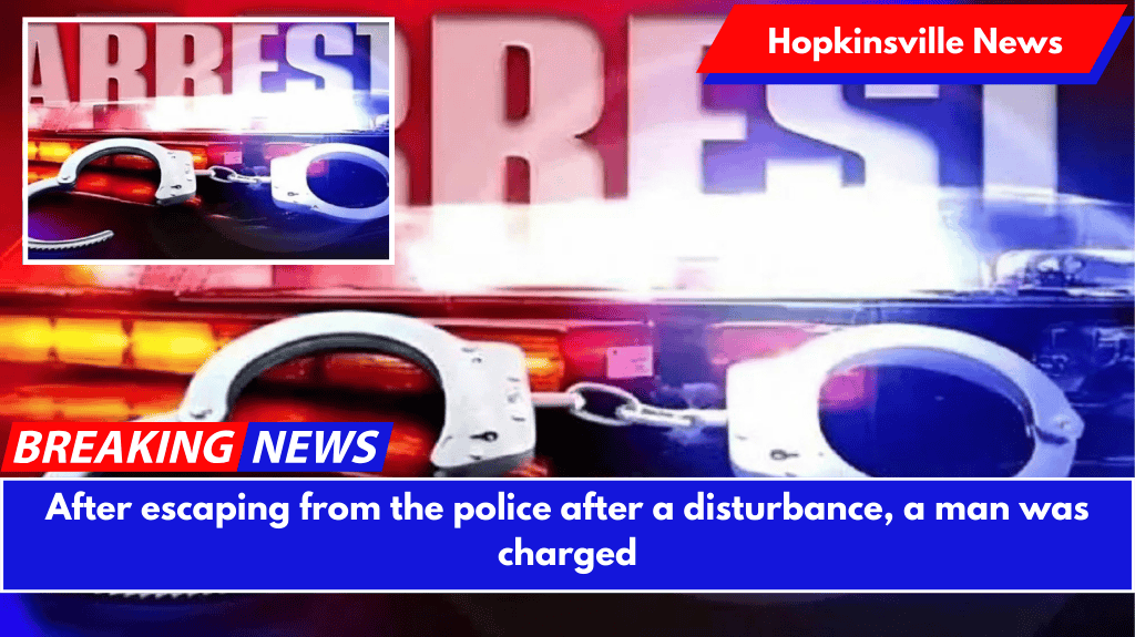 After escaping from the police after a disturbance, a man was charged
