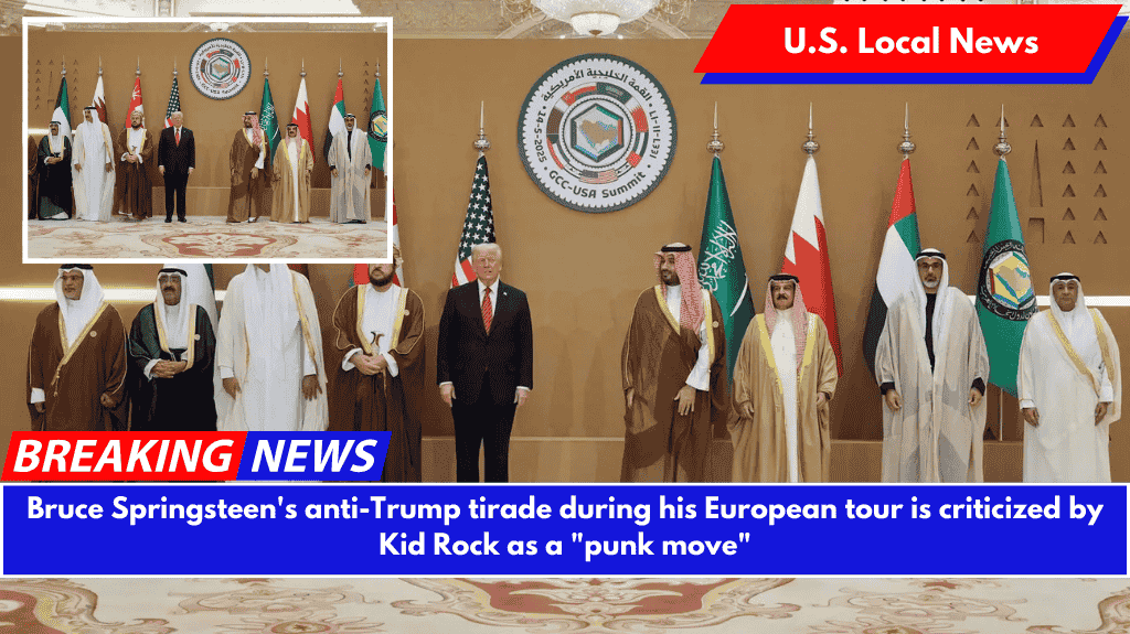 Bruce Springsteen's anti-Trump tirade during his European tour is criticized by Kid Rock as a "punk move"