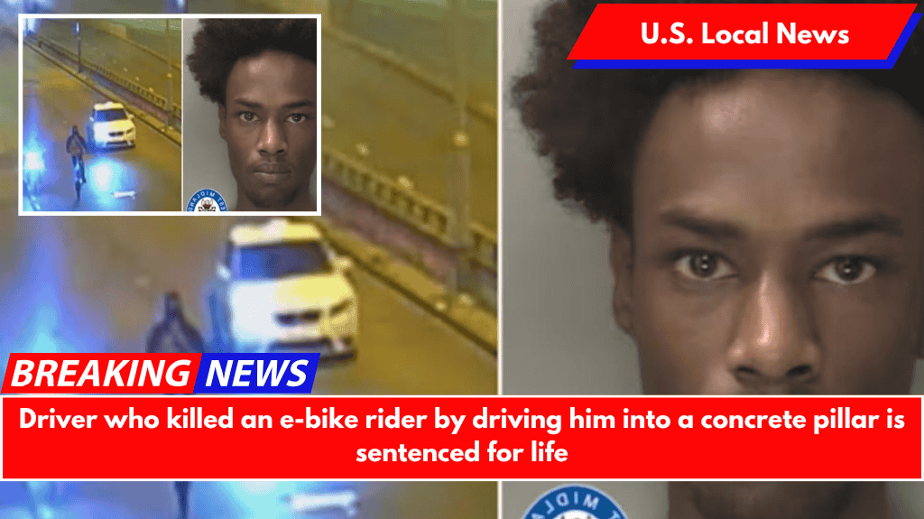 Driver who killed an e-bike rider by driving him into a concrete pillar is sentenced for life