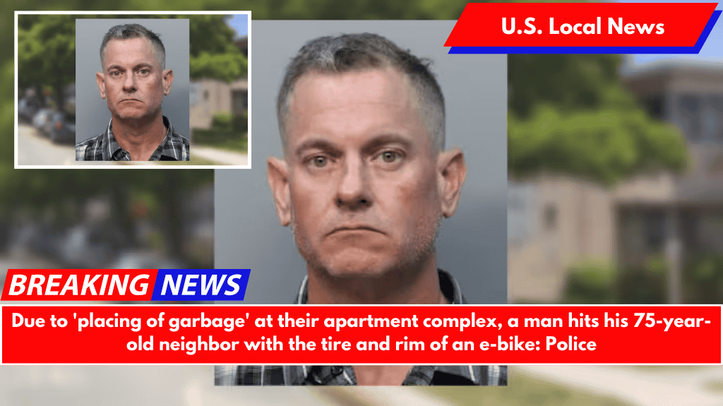 Due to 'placing of garbage' at their apartment complex, a man hits his 75-year-old neighbor with the tire and rim of an e-bike: Police