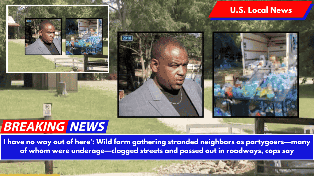 I have no way out of here': Wild farm gathering stranded neighbors as partygoers—many of whom were underage—clogged streets and passed out in roadways, cops say