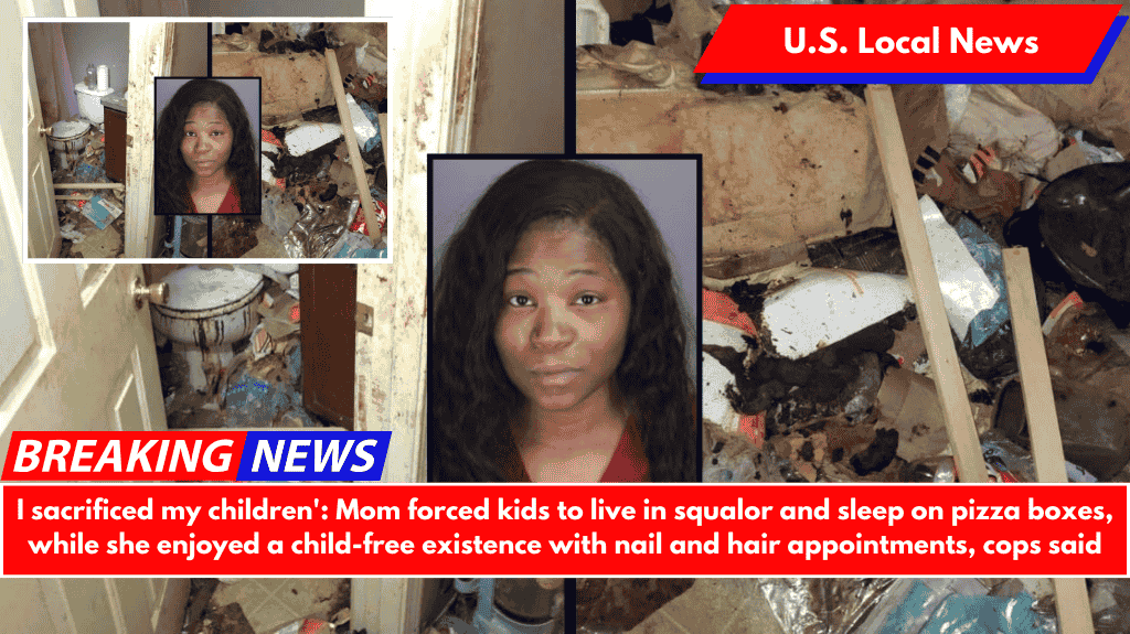 I sacrificed my children': Mom forced kids to live in squalor and sleep on pizza boxes, while she enjoyed a child-free existence with nail and hair appointments, cops said