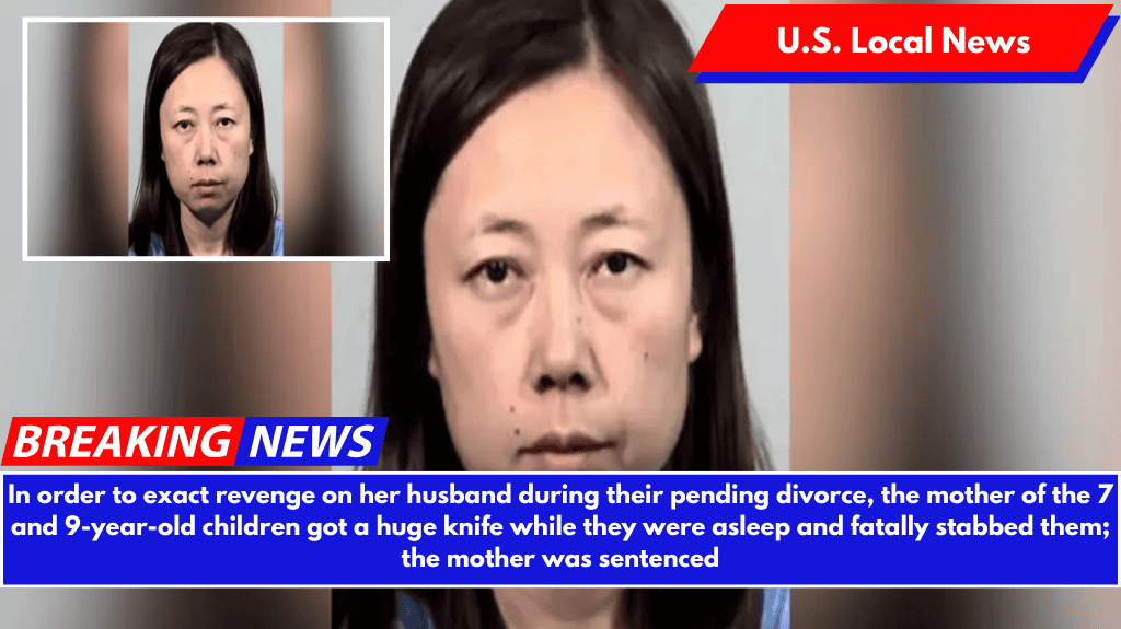 In order to exact revenge on her husband during their pending divorce, the mother of the 7 and 9-year-old children got a huge knife while they were asleep and fatally stabbed them; the mother was sentenced