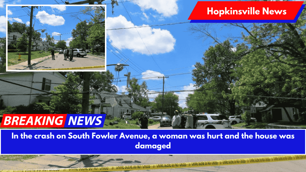 In the crash on South Fowler Avenue, a woman was hurt and the house was damaged