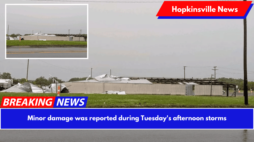 Minor damage was reported during Tuesday's afternoon storms