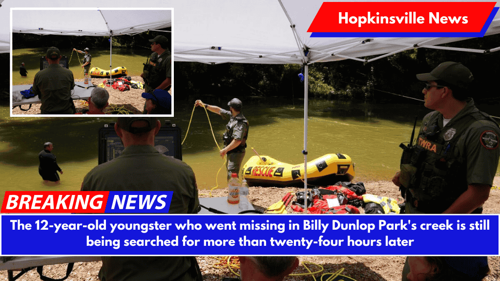 The 12-year-old youngster who went missing in Billy Dunlop Park's creek is still being searched for more than twenty-four hours later