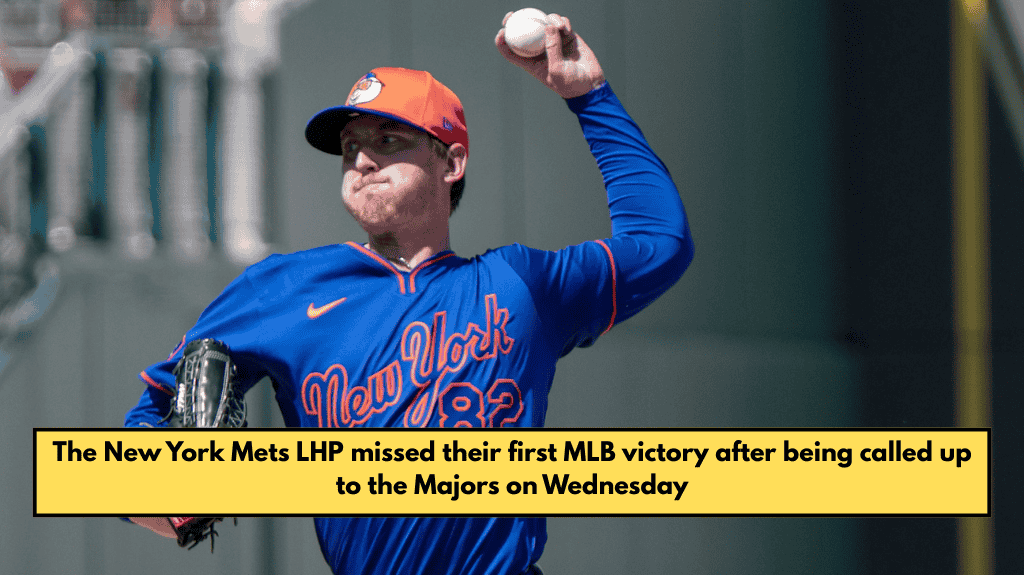 The New York Mets LHP missed their first MLB victory after being called up to the Majors on Wednesday