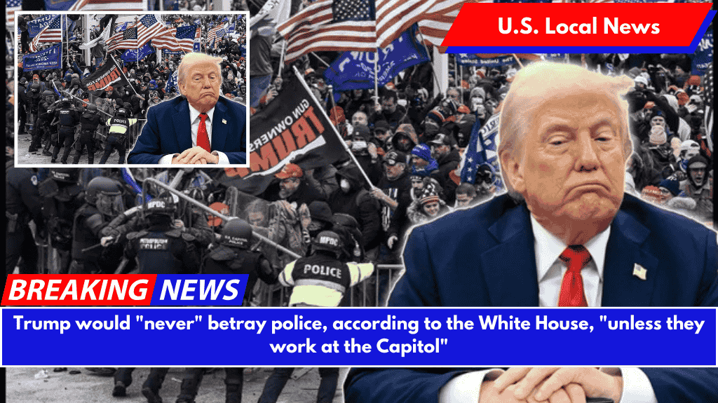 Trump would "never" betray police, according to the White House, "unless they work at the Capitol"